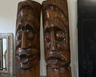 Tiki masks. Bought in Mexico 1960’s
44” high 7” deep 15”