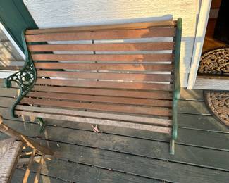 Wood & iron benches (2)