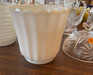Milk glass vase