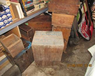 many wood crates