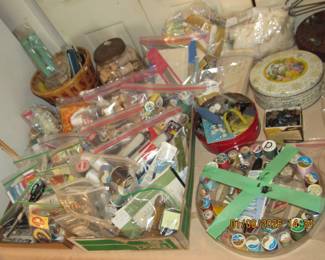 sewing notion spools buttons thread