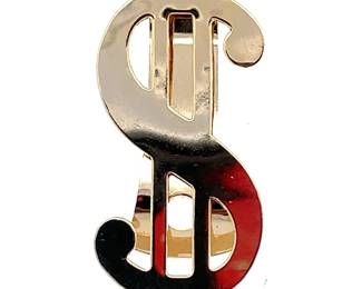 Estate $ Dollar Sign Money Clip w/ Acrylic Jewelry Box
