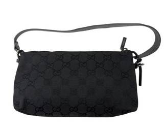 Gucci Black GG Canvas Pochette Shoulder Bag