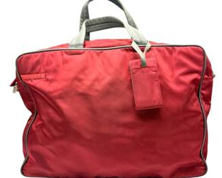 Prada Red Nylon Travel Bag with Top Handles