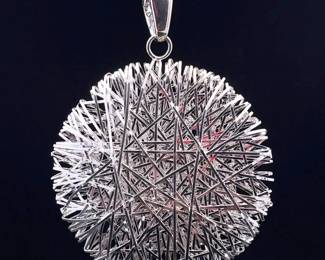 Artistic Wire Orb Disc Pendant