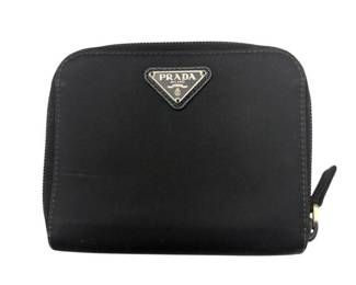 Prada Black Nylon Zip-Around Wallet