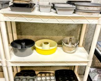 Lots of serving, kitchen, baking and cookware including Mikasa, Wilton, KitchenAid, Cuisinart, Arthur Court, Lodge, and much more!