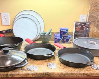 Lodge cast iron and other bake and cookware