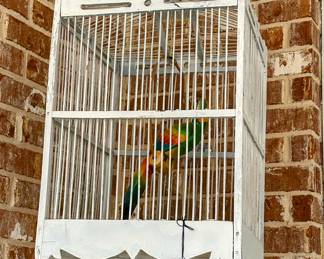 Vintage wooden bird cage 