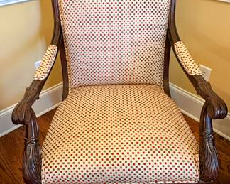 Pair of ornate armed side chairs