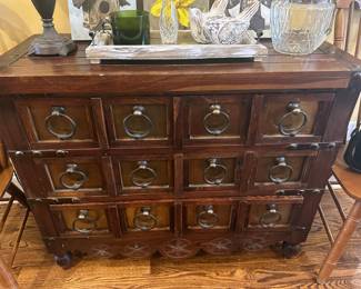 Vintage apothecary style three drawer chest 