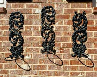 Wrought iron hanging plant holders