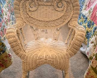 Vintage child's wicker rocker