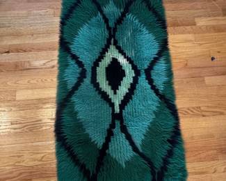 Vintage Rya Rug with Geometric Pattern