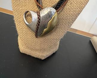 Mixed Media Heart Pendant Necklace second image