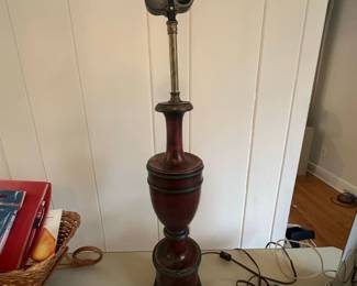 Antique Wooden Table Lamp with BinocularStyle Light Fixture