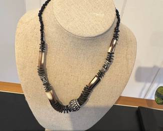 African Tribal Bone and Wood Beaded Necklace