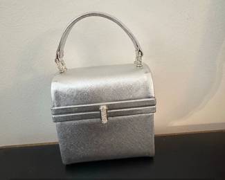 Vintage MM Silver Evening Handbag with Mirror
