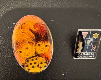 Vintage Fran Mar Moppets Childrens Illustration Brooch Pin and Promote Tolerance Enamel Pin