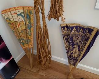 Vintage Balinese HandPainted Folding Fans