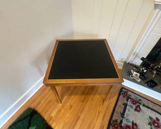 Vintage LegOMatic Maple and Vinyl Folding Card Table third image