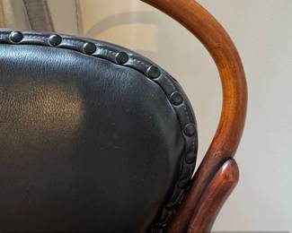 Thonet Style Bentwood Armchair with Black Upholstery second image