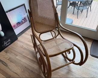 Vintage Thonet Bentwood and Cane Rocking Chair