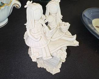Vintage Ceramic Figurine of Two Girls
