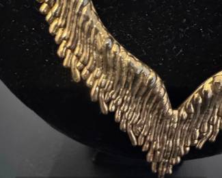 Vintage Brass Feather or Wing Collar Necklace second image