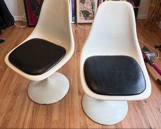 Vintage Tulip Chairs with Black Upholstery by North Central Industries, INC