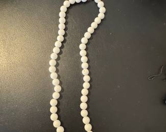 White Glass Bead Necklace