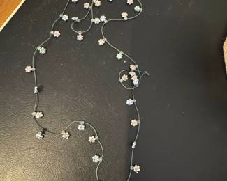 Floral Charm Necklace with Beads