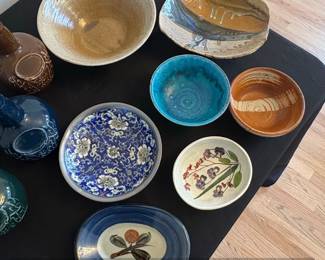 Assorted Studio Pottery Collection with ACF Japanese Porcelain Ware