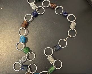 Sterling Silver MultiGemstone Chain Necklace