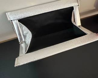 Vintage Silver Metallic Clutch Purse second image