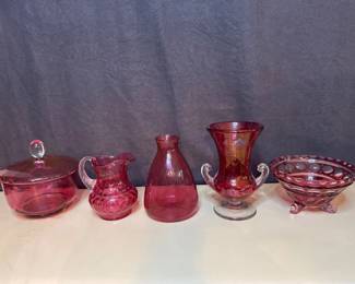 Cranberry Glass Lot