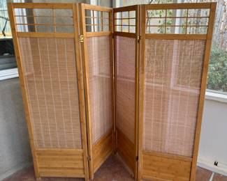 4 panel bamboo room divider
