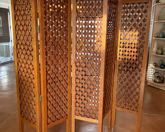 Vintage 5 panel hand carved room divider