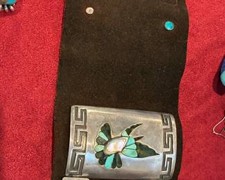 1970s Native American Ketoh inlay hummingbird bracelet