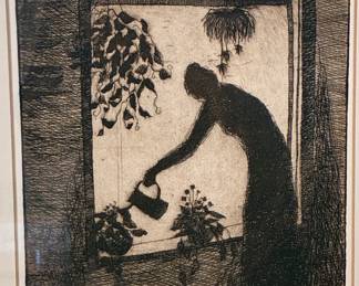 Carol Mothner 1976 "Watering Lady II" LE 2/50