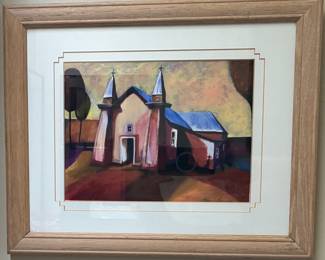 Sheri Burns pastel "Church"