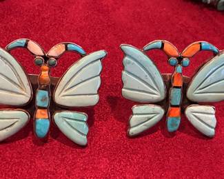 Vintage Federico Jimenez sterling silver, inlay rings