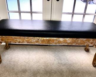 Venetian bench with leather top