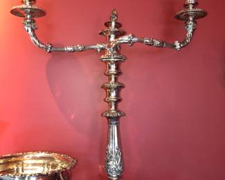 Pair of fine silver plate candelabra 