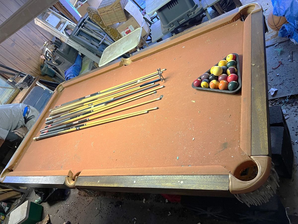 This pool table comes with what you see here.