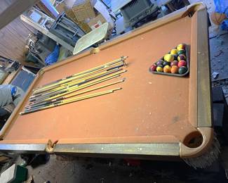 This pool table comes with what you see here.