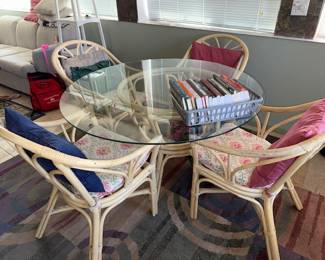 Glass top Rattan set