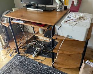 Like I said still organizing...small computer stand, printer, Monitor