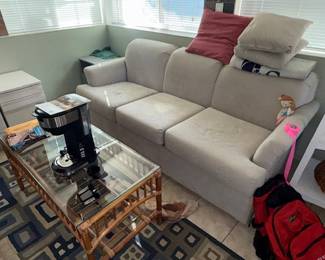 Rattan coffee table, coffee pot