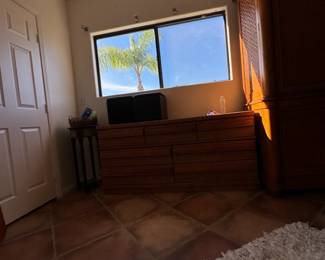 Vintage Oak Dresser and Armoire Set